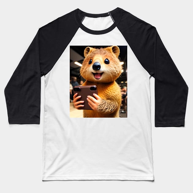 Quokka Selfie 08 Baseball T-Shirt by Jaymz Weiss Designz